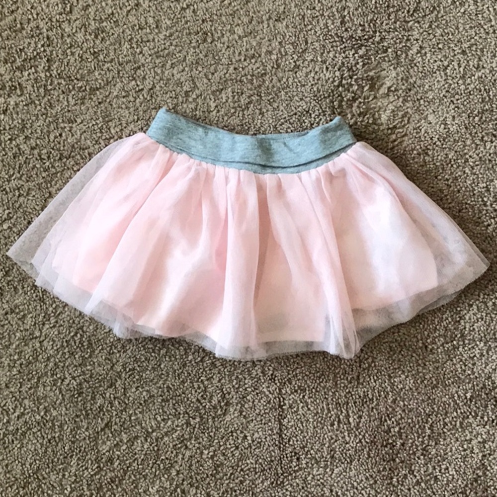 grey and pink cotton and tulle skirt